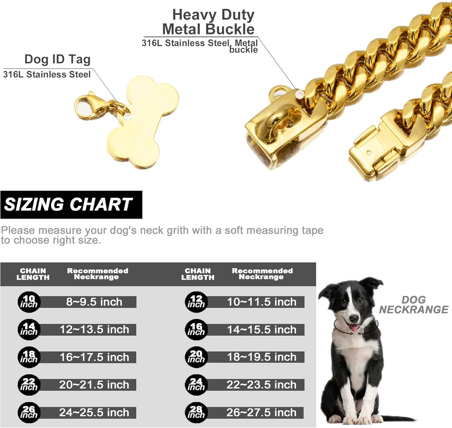 18K Cuban Link Doggie Gold Chain 