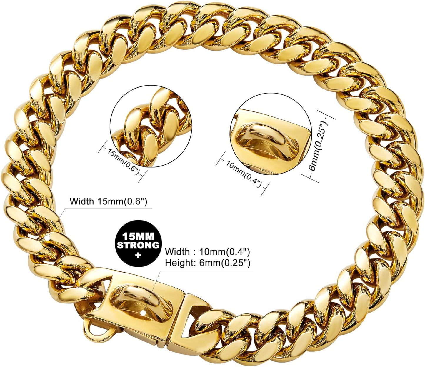 18K Cuban Link Doggie Gold Chain 