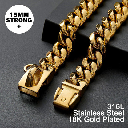 18K Cuban Link Doggie Gold Chain 