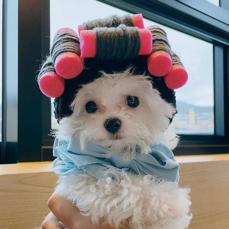 Doggie Curly Hair Perm Head Cap 